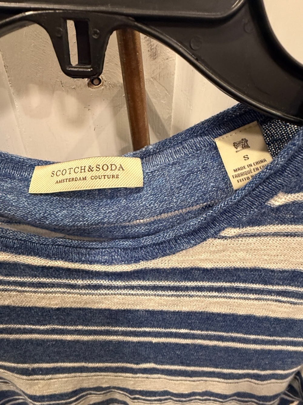 Scotch & Soda Blue and White Striped Crewneck Sweater - Picture 3 of 3